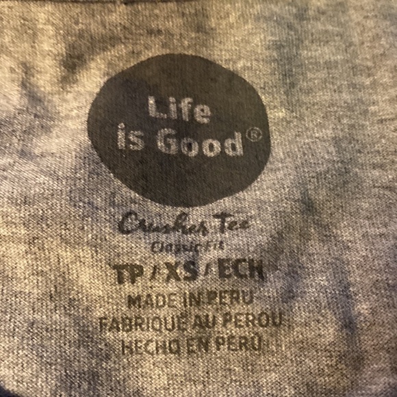Life is Good "Grateful" Christmas Holiday Ornaments Crusher Tee Shirt Sz XS EUC - Picture 5 of 5
